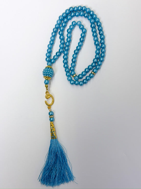 tasbih bleu turquoise de 99 perles