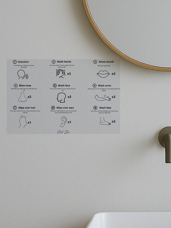 Sticker Guide des Ablutions Détaillé – 9 Étapes du Wudu
