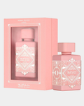 Flacon rose poudré de l'eau de parfum Badee Al Oud Noble Blush de Lattafa, 100 ml