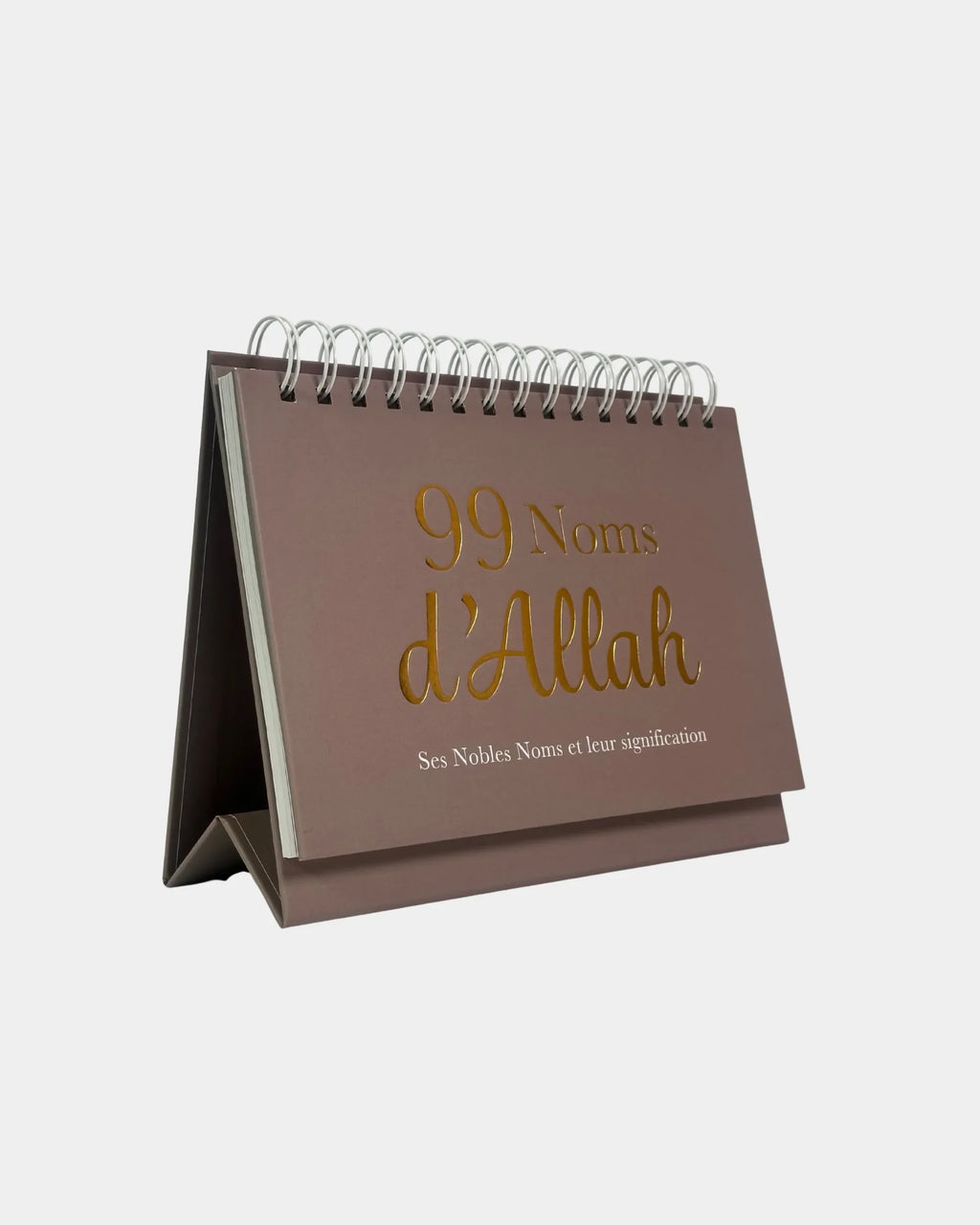 Calendrier de bureau 99 Noms d'Allah, coloris taupe, vue de face