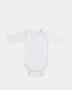 Body bébé manches longues en 100% coton blanc, coffret naissance personnalisé MQH
