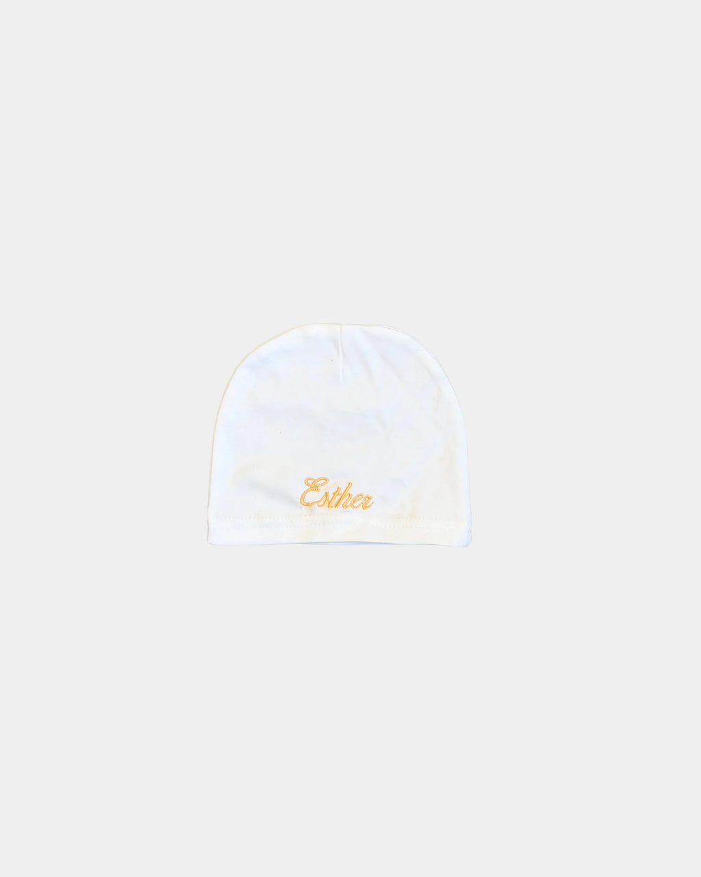 Bonnet bébé brodé prénom en fil doré, 100% coton, coffret naissance MQH