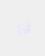 Paire de gants anti-griffures bébé en 100% coton blanc, coffret naissance MQH