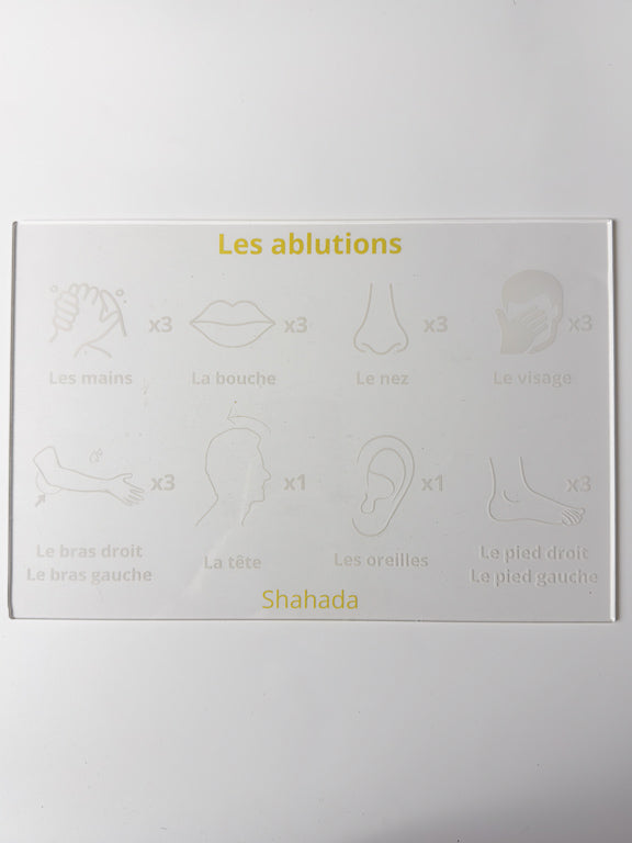 guide ablutions en plexiglas