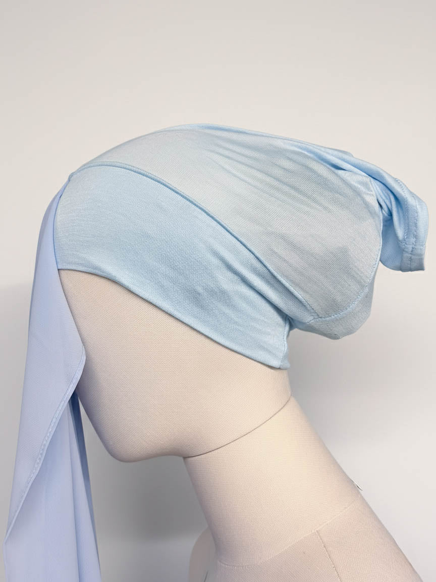Hijab à aimants intégrés en Mousseline - Vert amande