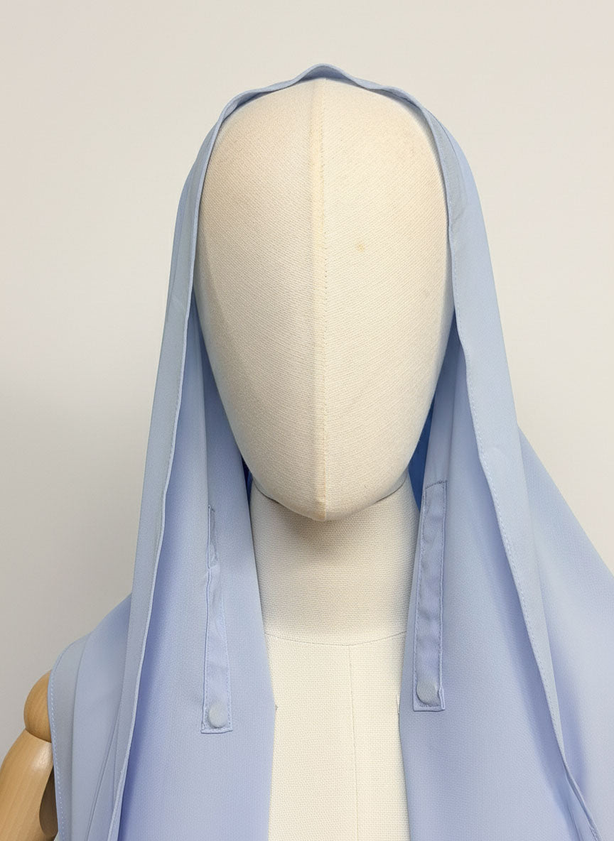 Hijab à aimants intégrés en Mousseline - Bleu nuit