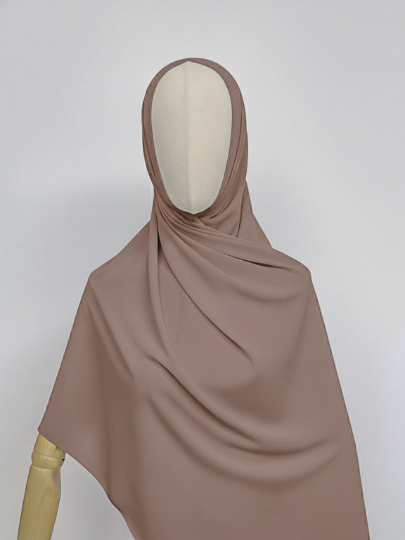 hijab avec aimant intégré taupe clair