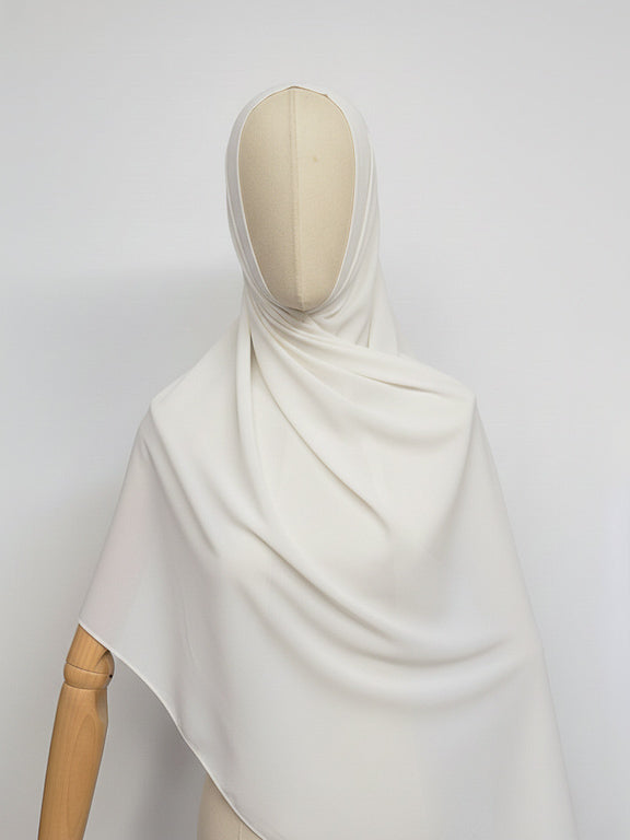 hijab avec aimant intégré blanc