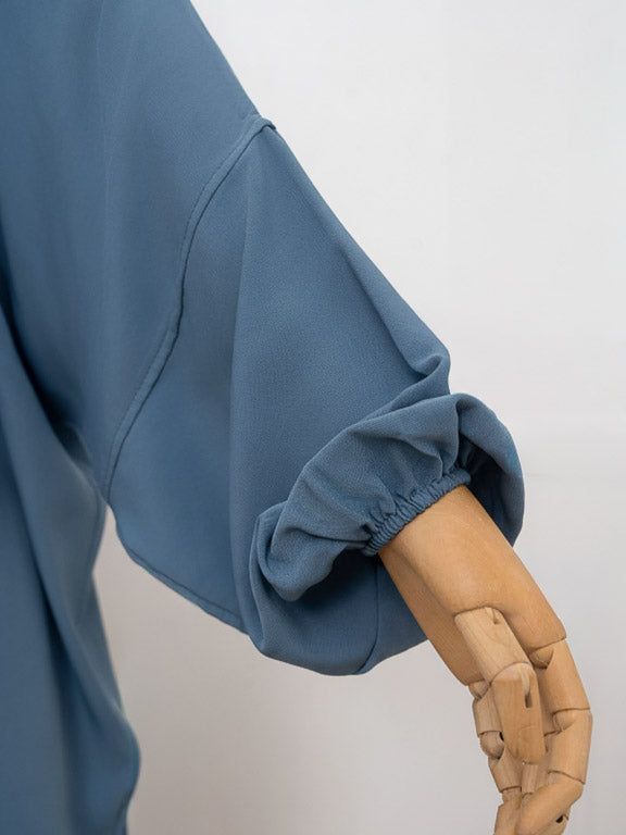 jilbab 1 pièce bleu jeans avec poignet élastique