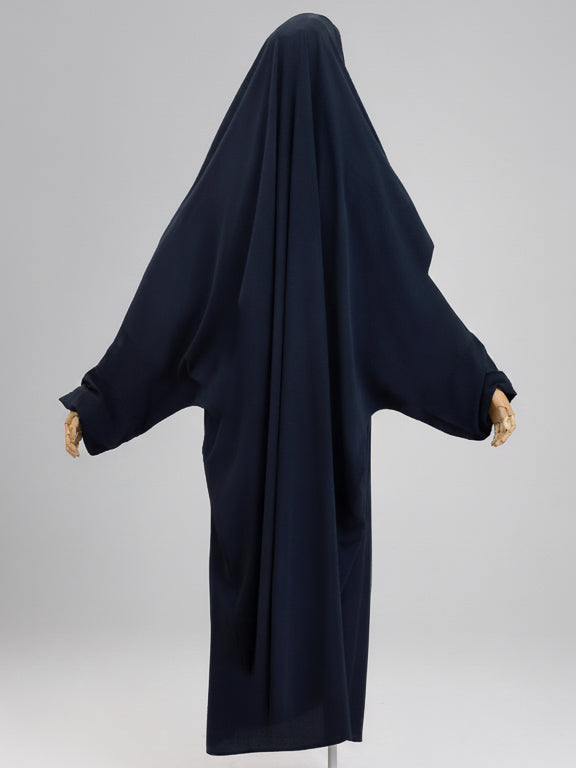 jilbab 1 pièce bleu marine de dos