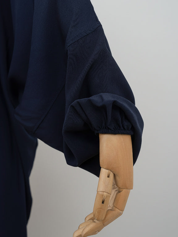 jilbab 1 pièce bleu marine avec poignet élastique