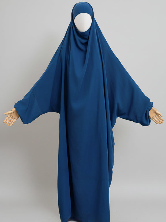jilbab 1 pièce bleu royal de face