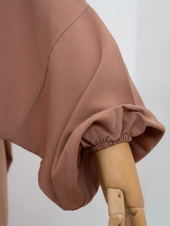 jilbab 1 pièce camel avec poignet élastique