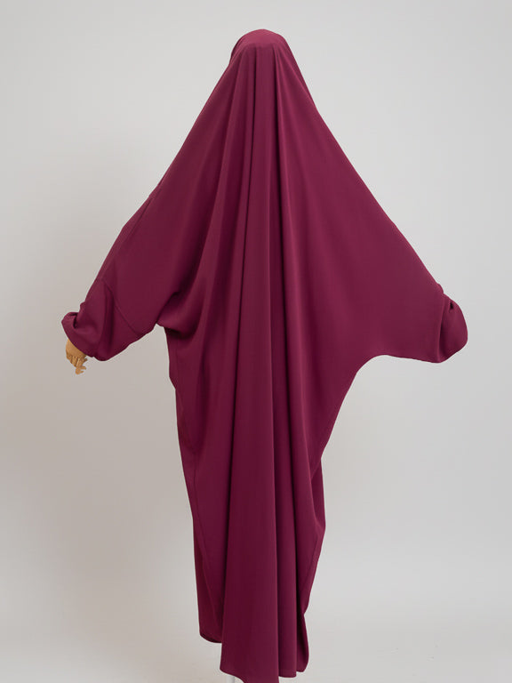 jilbab 1 pièce fuchsia de dos