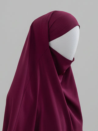 jilbab 1 pièce fuchsia de profil