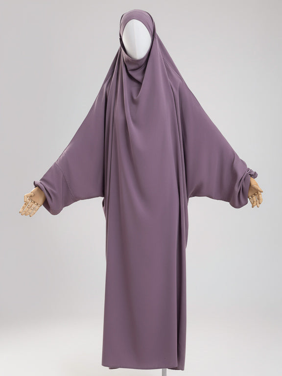 jilbab 1 pièce lilas de face