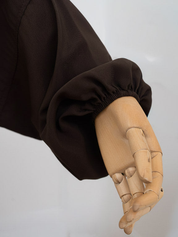 jilbab 1 pièce marron café avec poignet élastique