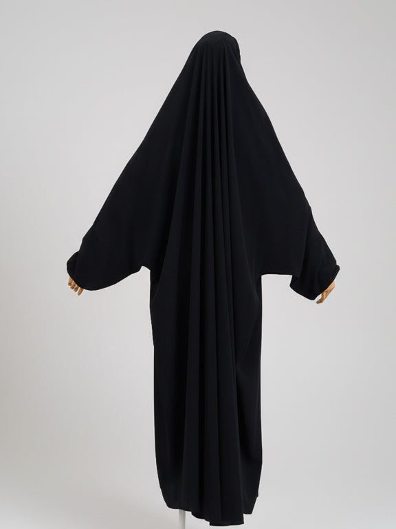 jilbab 1 pièce noir de dos