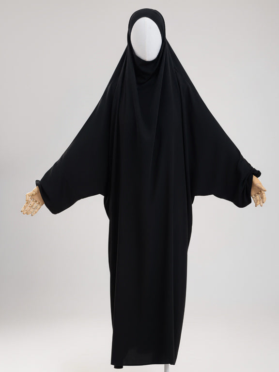 jilbab 1 pièce noir de face