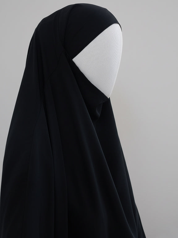 jilbab 1 pièce noir de profil