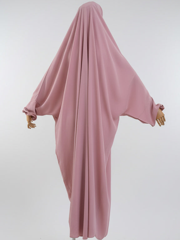 jilbab 1 pièce rose de dos