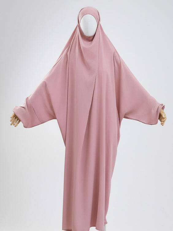 jilbab 1 pièce rose de face