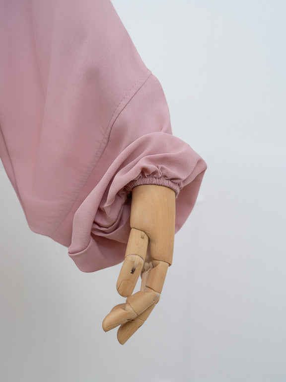 jilbab 1 pièce rose avec poignet élastique