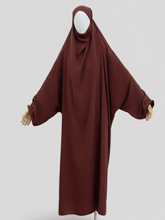 jilbab 1 pièce rouille de face