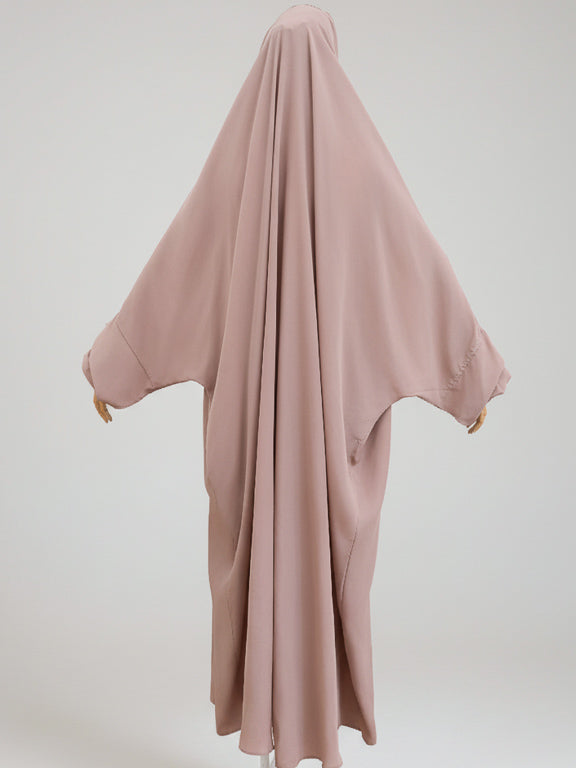 jilbab 1 pièce taupe clair de dos