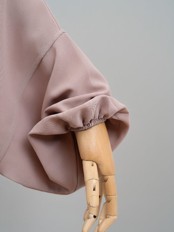 jilbab 1 pièce taupe clair avec poignet élastique