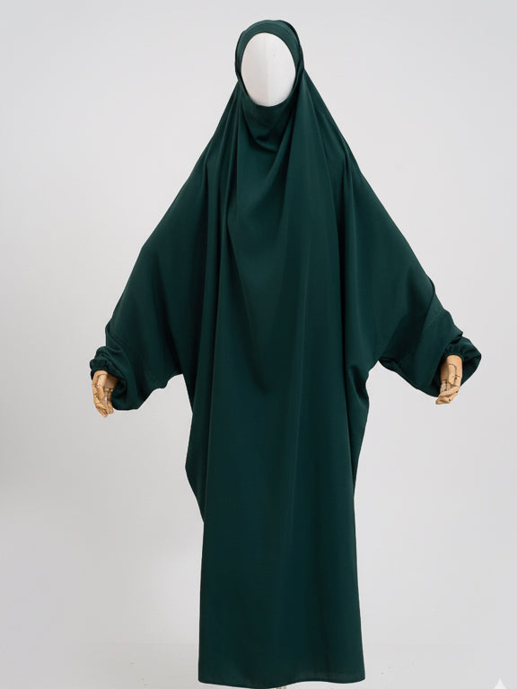 jilbab 1 pièce vert forêt de face