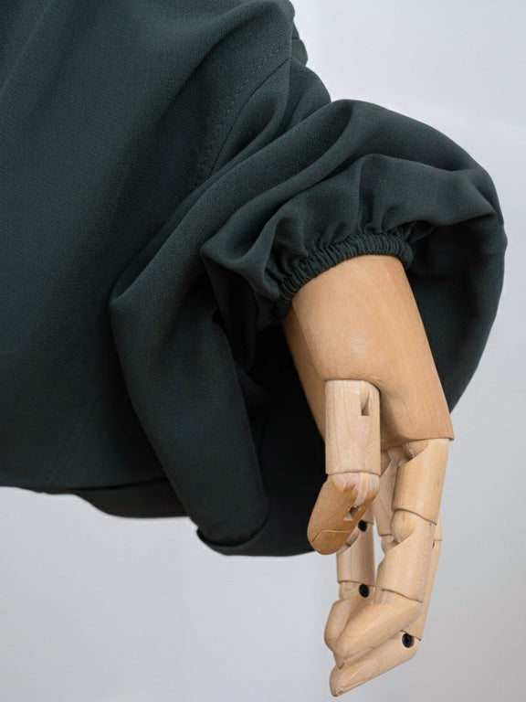 jilbab 1 pièce kaki avec poignet élastique