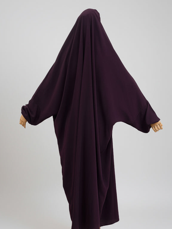 jilbab 1 pièce violet de dos