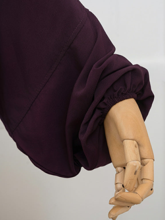 jilbab 1 piece violet avec poignet élastique