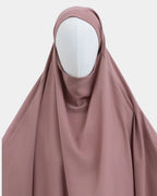 Capuche du jilbab 2 pièces beige rosé et drapé du tissu sur le buste