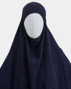 Capuche du jilbab 2 pièces bleu marine et drapé du tissu sur le buste