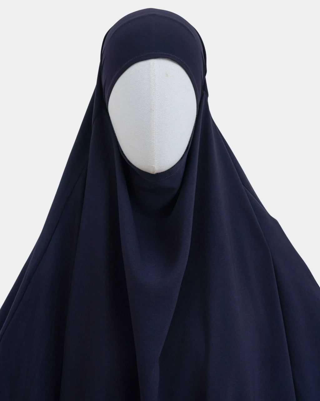 Capuche du jilbab 2 pièces bleu marine et drapé du tissu sur le buste