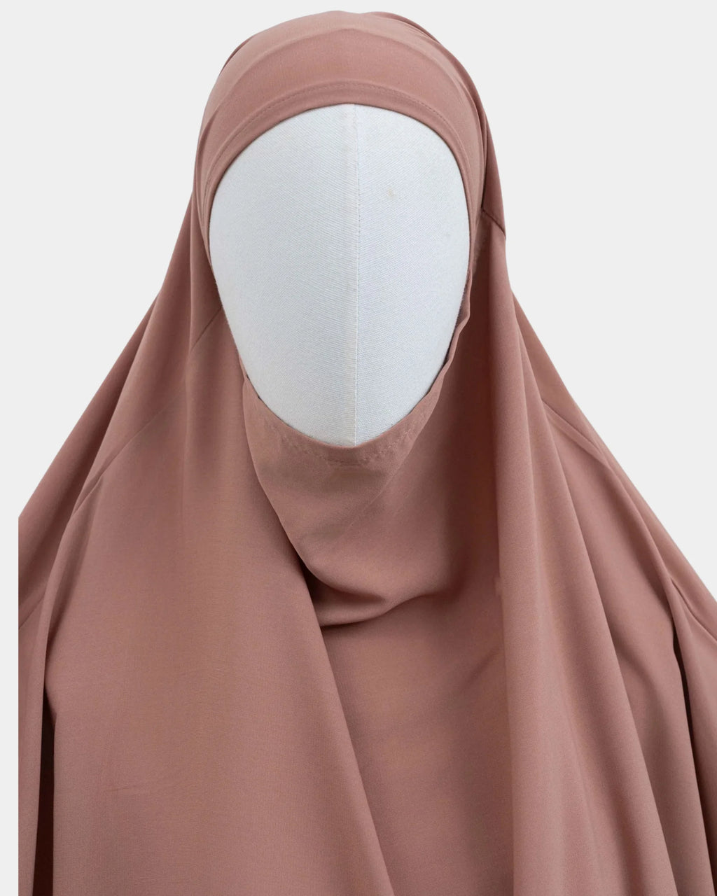 Capuche du jilbab 2 pièces camel et drapé du tissu sur le buste