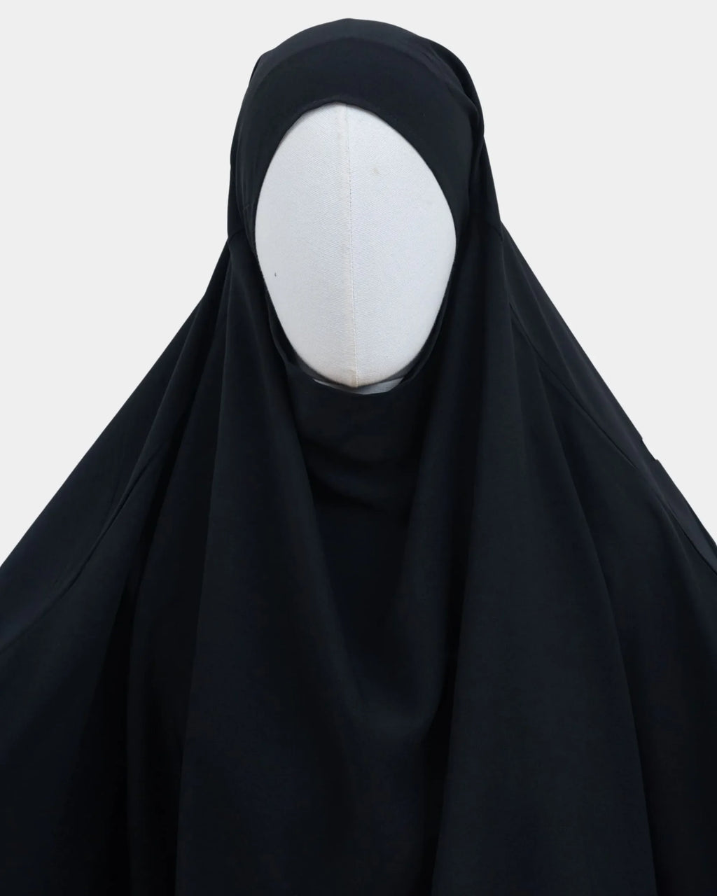 Capuche du jilbab 2 pièces noir et drapé du tissu sur le buste