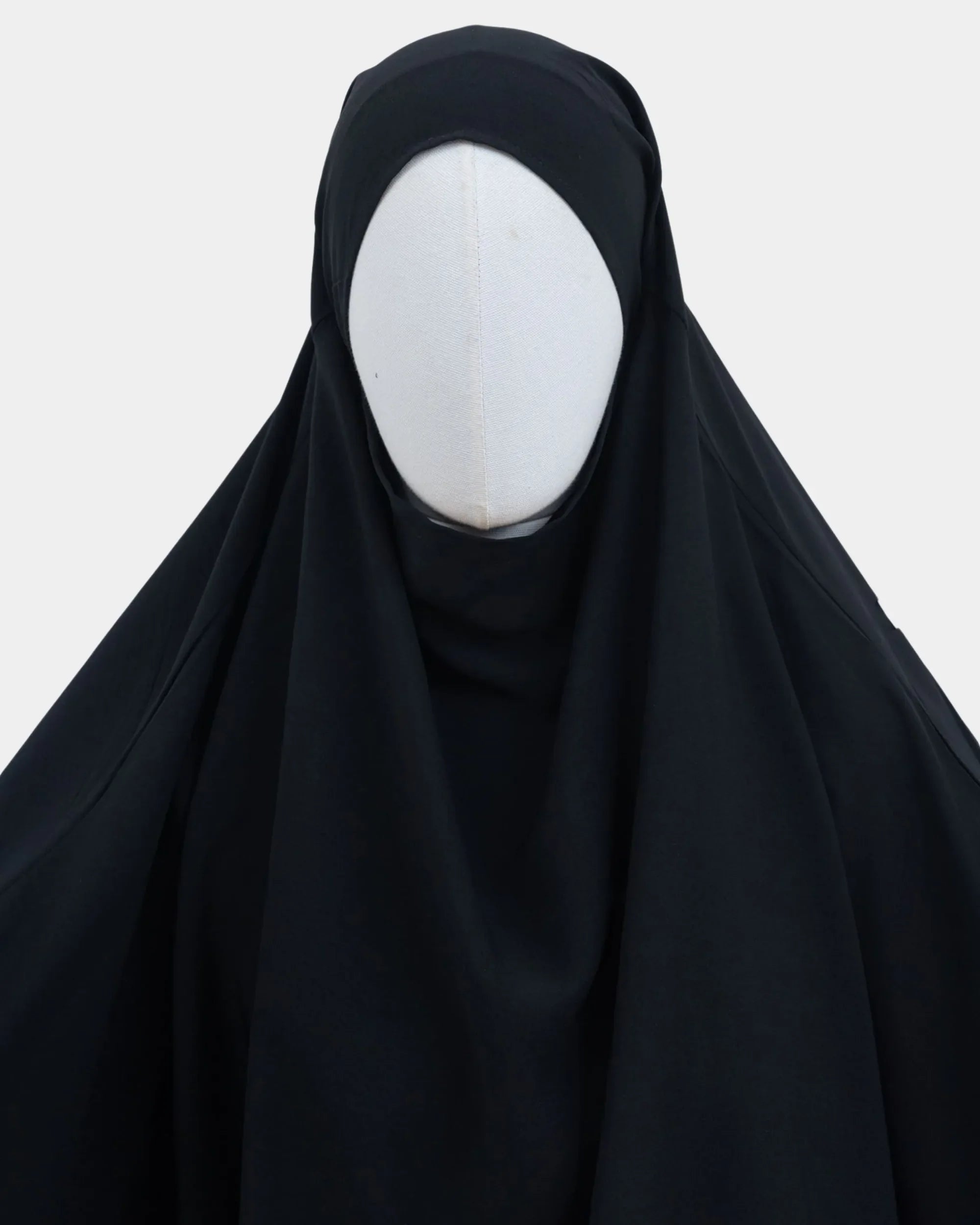 Capuche du jilbab 2 pièces noir et drapé du tissu sur le buste