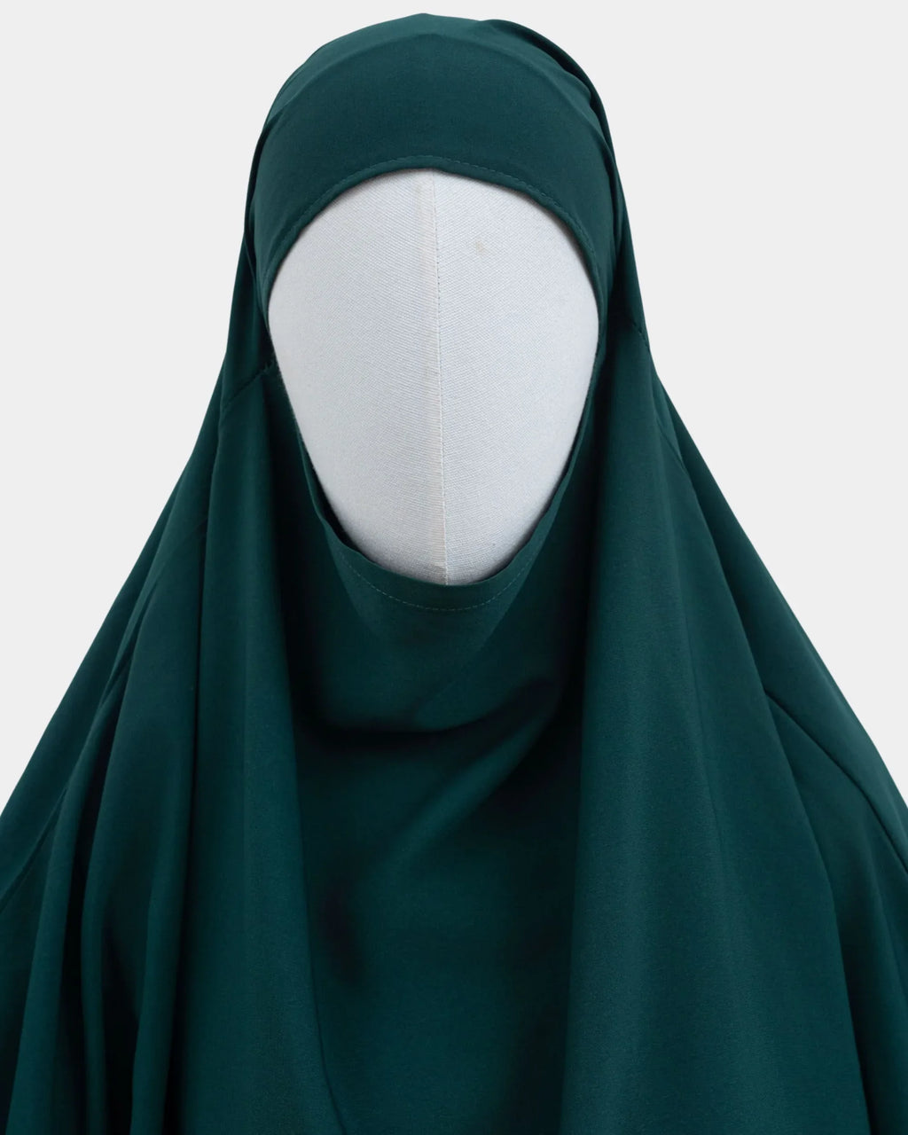 Capuche du jilbab 2 pièces vert forêt et drapé du tissu sur le buste