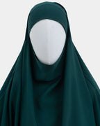Capuche du jilbab 2 pièces vert forêt et drapé du tissu sur le buste