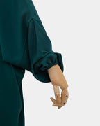 Manche du jilbab 2 pièces vert forêt avec poignet élastiqué qui maintient la manche en place