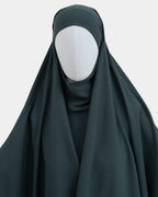 Capuche du jilbab 2 pièces vert kaki et drapé du tissu sur le buste