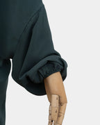 Manche du jilbab 2 pièces vert kaki avec poignet élastiqué qui maintient la manche en place