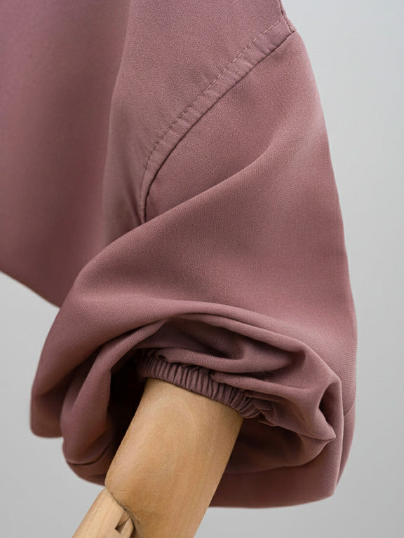 jilbab 2 pièces beige rosé manche élastique