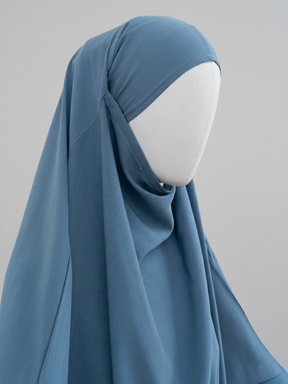 jilbab 2 pièces bleu jeans hijab
