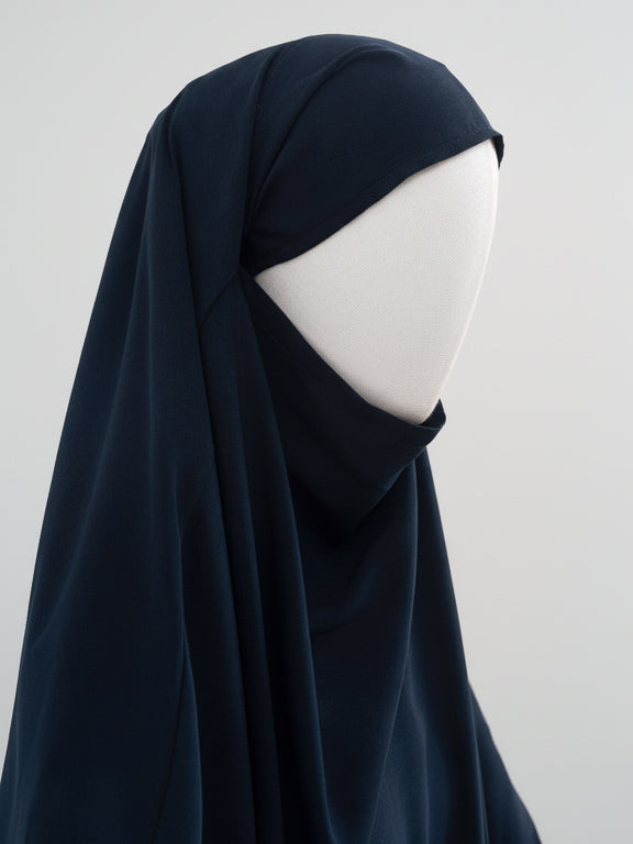 jilbab 2 pièces bleu marine hijab