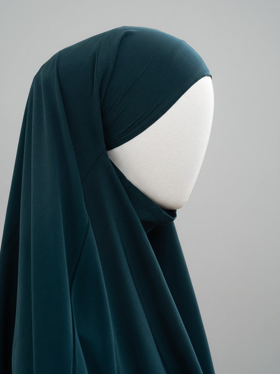 jilbab 2 pièces bleu pétrole hijab