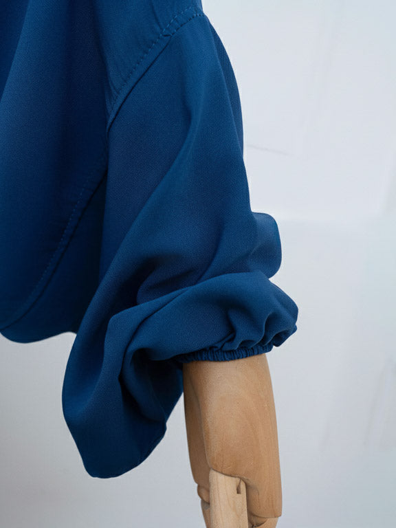 jilbab 2 pièces bleu royal manche élastique